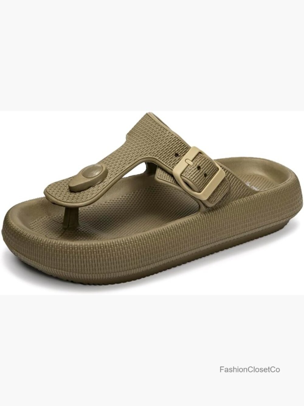 Adjustable Buckle Thong Sandals EVA Thick-Soled Flip Flops